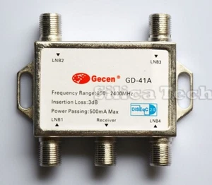 2pcs Gecen DISEQC 4x1 MULTI SATELITE DISH SWITCH LNB - Picture 1 of 5