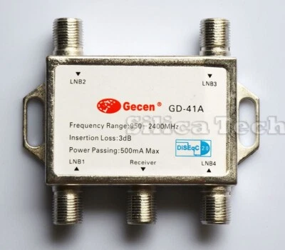 2pcs Gecen DISEQC 4x1 MULTI SATELITE DISH SWITCH LNB - Image 1 of 4