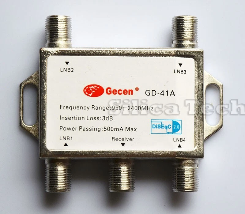 2pcs Gecen DISEQC 4x1 MULTI SATELITE DISH SWITCH LNB - Image 1 of 4