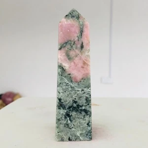 166g Natural America Pink Rhodonite Quartz Crystal Obelisk Mineral Healing D922 - Picture 1 of 14