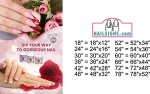 Salon 53 Window Decal Inside/Outside Adhesive Translucent Vinyl Nails Vertical - Picture 1 of 22