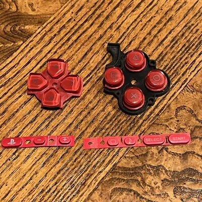 OEM Radiant Red Sony PSP 3000 Dpad Right Button Rubber Set Start Select Volume - Image 1 of 3