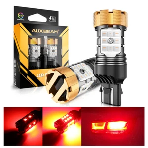 AUXBEAM 7443 7440 LED Rojo Parada de Freno Trasero Luz de Estacionamiento Bombillas CANBUS Sin Errores - Imagen 1 de 12