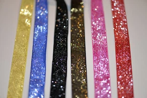 NEU Glitzernde Samtbänder Meterware - 0,8 Zoll, 0,8" / 2 cm - Hochwertig - Bild 1 von 13