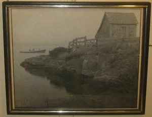 Cabaña de pesca vintage Harvey Falk Lauderdale Lake FLORIDA pictorialista FOTO - Imagen 1 de 11