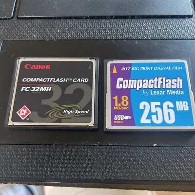 Canon FC-32MH Compact flash Card and Lexar Media 256MB Compact Flash Card - Image 1 of 3