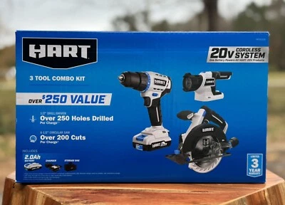 HART 20V 3-Tool Combo Kit, Drill, 6-1/2" Circular Saw & LED Light Storage Bag ￼ - Image 1 of 2