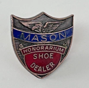 Vintage Mason Honorarium Shoe Dealer Lapel Pin Copper Enamel Masons - Picture 1 of 3