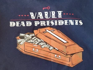 Y2K Vault Harlem Dead Presidents XXL Hoodie Money Casket Navy Streetwear HTF - Picture 1 of 13