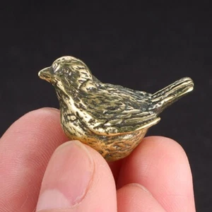 Brass Sparrow Figurine Statue Animal Figurines Toys House Desktop Decoration - Picture 1 of 6