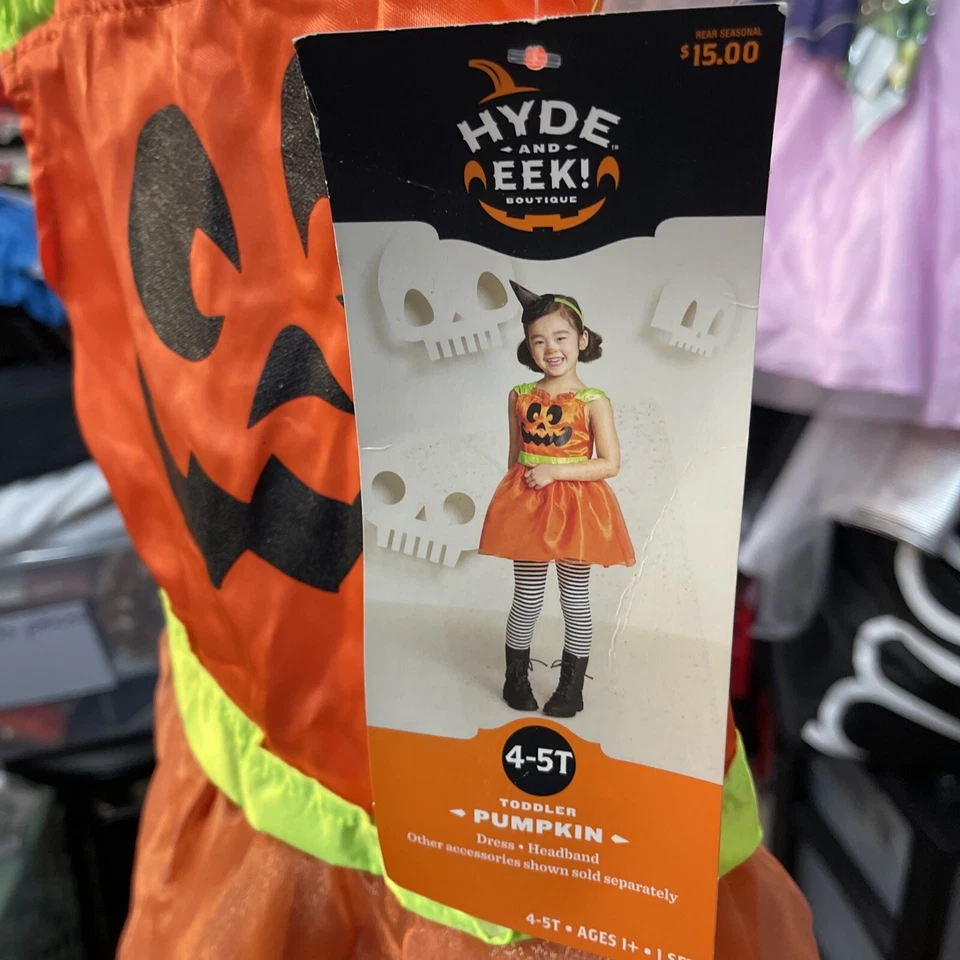 Toddler Girls' Pumpkin Dress Costume Hyde and EEK Boutique Size 4 - 5t