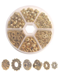 300PCS/Box Antiqued Gold Metal Bali Daisy Spacer Beads for Jewelry Making - Picture 1 of 10
