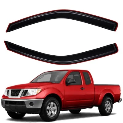 In-Channel Window Vent Visors Wind Deflectors for 05-19 Nissan Frontier King Cab - Image 1 of 4