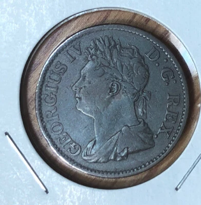 1822 Ireland 1/2 Half Penny HIGH GRADE Copper  Coin--George IV-Hibernia-KM#150 - Image 1 of 4