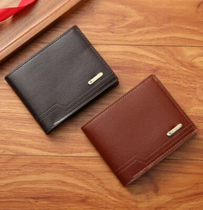 Herren Luxus PU Leder Weich Etui Kreditkartenhalter Geldbörse Schwarz Braune - Bild 1 von 10