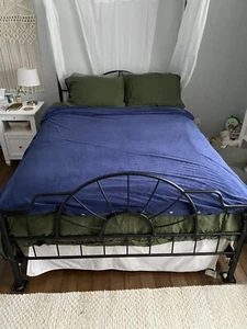 Pottery Barn Kids Luxe Chamois Duvet Cover Navy Blue Full Queen #7965G - Picture 1 of 3