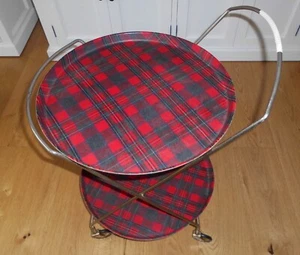 Servierwagen Teewagen rund, mid century, 50er / 60er Jahre, Karo - Bild 1 von 10