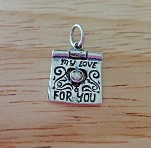 1 Sterling Silber 3D 16x15mm beweglich sagt meine Liebe zu dir Charm - Bild 1 von 4