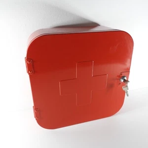💊 IKEA - GUNNERN Medizinschrank Badezimmerschrank mit Schloß * rotes Metall 🔝 - Bild 1 von 5