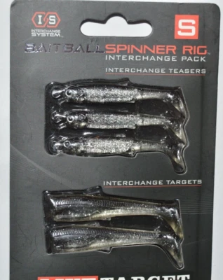 Koppers Live Target Baitball Spinner Rig Interchange Pack Teasers Smoke Silver Foto 1 de 3
