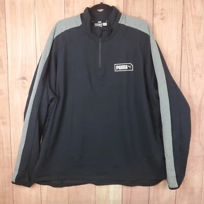 Suéter Suéter Puma Para Hombres Talla 2XL Cuarto Cremallera Célula Seca Pullover Negro Foto 1 de 4