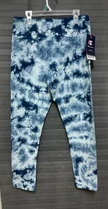 Champion Women's Authentic 7/8 Tights size Large Blue/White - Picture 1 of 7