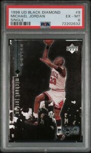 1998 UD Black Diamond Michael Jordan PSA 6 EX-MT  #9 Chicago Bulls NBA Carolina