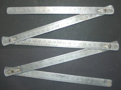 Ancien DOUBLE METRE PLIANT ANCIEN EN DURALUMIN LJM - Photo 1/4