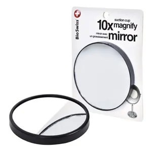 10 X Magnifying Mirror Makeup Compact Cosmetic Vanity Shave Suction Mount Travel - Picture 1 of 1
