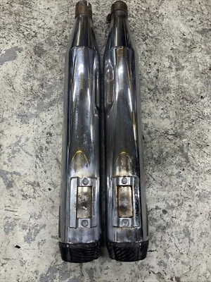 TBR Two Brothers Racing Chrome Mufflers With Carbon Tips Harley Davidson Touring - Image 1 of 4