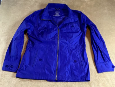 LL Bean Rain Jacket Womens Medium Regular Purple Full Zip Unlined Windbreaker - Image 1 of 4