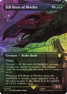 MTG FOIL Fell Beast of Mordor Borderless - El Señor de los Anillos Comandante #513 - Imagen 1 de 1