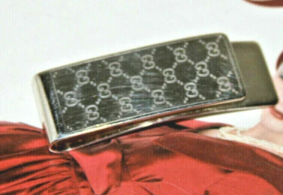 Clip para dinero Gucci de plata de ley 925 entrelazado con logotipo GG #450  Foto 1 de 4