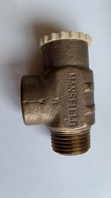 Vintage NOS Mansfield Plumbing Relief Valve No.450 150 psi 1/2"inlet 1/2" outlet - Image 1 of 4