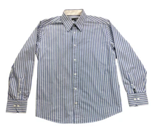 Peter Werth Mens Shirt Size Medium Blue Mix Striped Long Sleeve Button Up - Picture 1 of 10