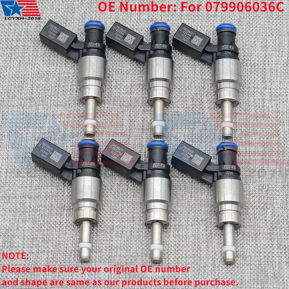 Inyectores de combustible 6 piezas para Audi A4 A5 A6 Q5 2008-2011 3,2 L V6 06E906036E 079906036C Foto 1 de 4