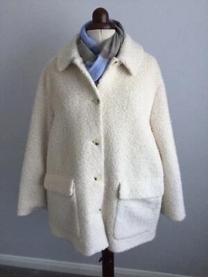 MARKS & SPENCER LADIES STUNNING IVORY TEDDY COAT SIZE 20 BNWT - Image 1 of 4