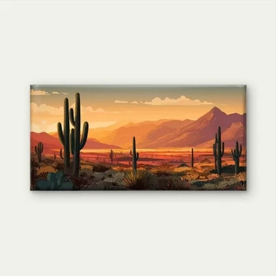 Sunset Desert Landscape Unframed Canvas Painting for Living - Image 1 of 4