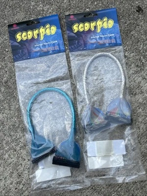2 Scorpio Floppy Round Cables 12” CoolMax Frutiger Aero IDC-34P - Image 1 of 4