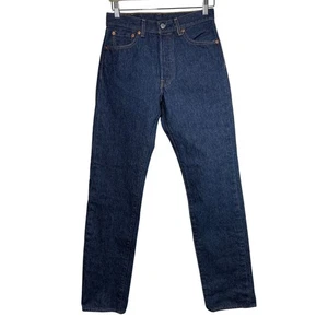 Levi’s 501 Men's Button Fly Straight Leg Denim Jeans Dark Wash Blue Sz 30 x 36  - Picture 1 of 12