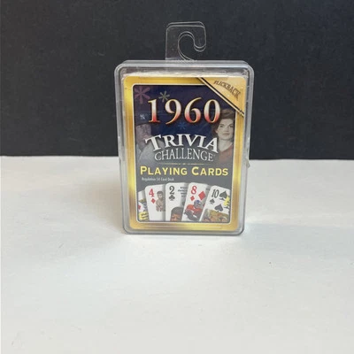 Flickback 1960 Trivia Challenge 54 Playing Cards In Plastic Case Gift For 65th - Image 1 of 4