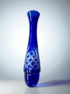 Godinger Kobaltblau Kristall geschliffenes Glas 10" Vase Ersatzstück ohne Sockel - Bild 1 von 4