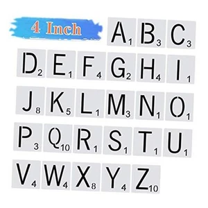 26pcs Scrabble Letters Stencil, Reusable Scrabble Letters for Wall Decor, 4Inch - Picture 1 of 8