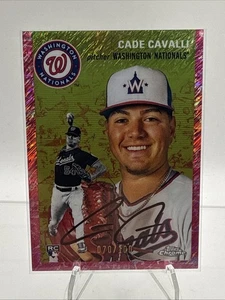 2023 Topps Chrome Platinum Cade Cavalli RC Cream/Fuchsia Lava Refractor /100 - Picture 1 of 3