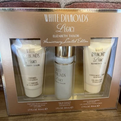 WHITE DIAMONDS LEGACY by Elizabeth Taylor 3 pc SET 1 oz EDT + LOTION + BODY WASH - Image 1 of 4