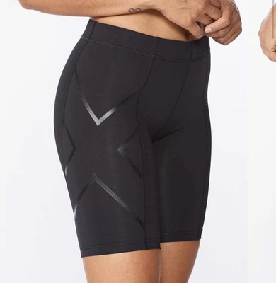 "Pantalones cortos de bicicleta de compresión 2XU Core para mujer talla grande negros entrepierna de 10"" V15" Foto 1 de 4
