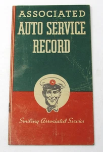 Associated Gas Station Auto Service Record Booklet c1950 Travel Trip Great Ads - Picture 1 of 6