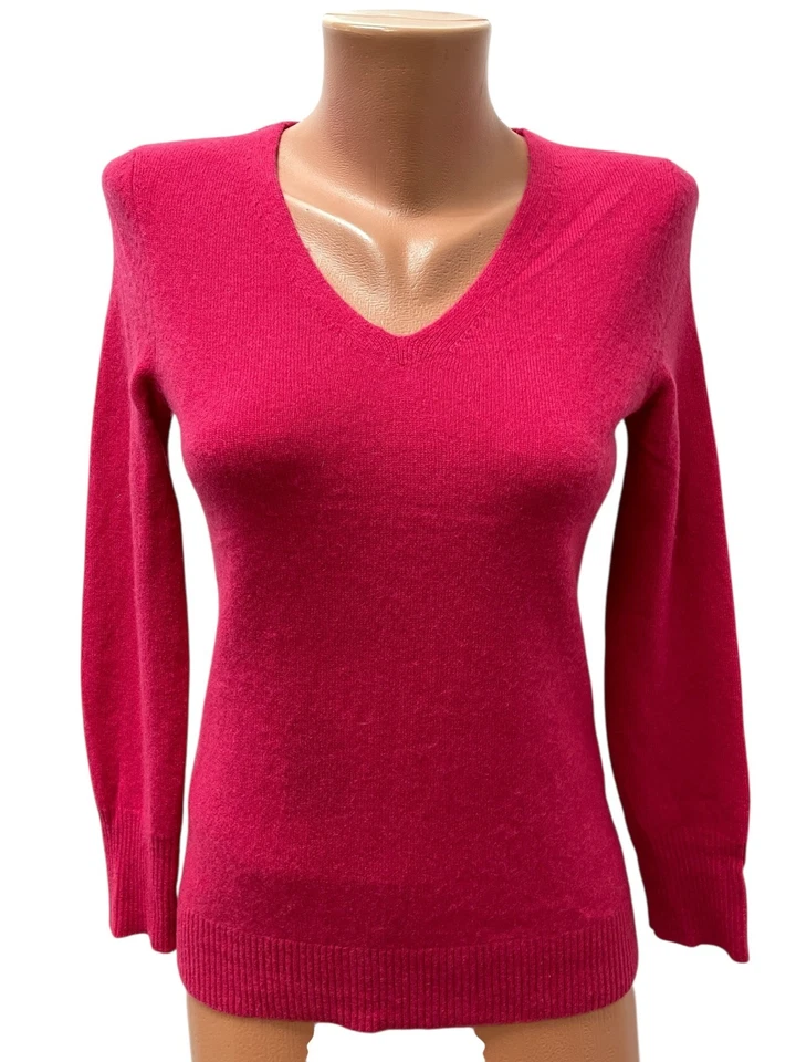 C&A Gr. XS 100% KASCHMIR Damen Pullover Rosa Fuchsia Langarm - Bild 1 von 4
