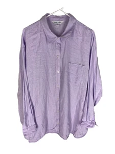 Camisa Old Navy para mujer The Boyfriend XXL mezcla de lino lavanda minimalista Lagenlook - Imagen 1 de 5