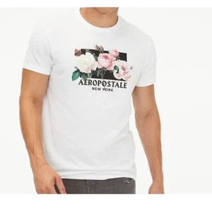 Aeropostale Men's Script Floral Graphic Short Sleeves Tee T Shirt New Size Small - Picture 1 of 6